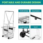TurboStride Ball Hopper Basket – Tennis & Pickleball Picker for Easy Collection with Wheels