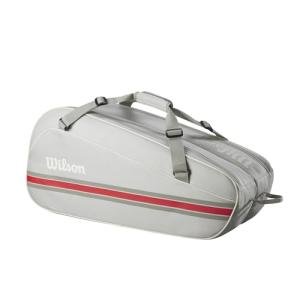 WILSON 2025 Team Tennis Racket Bag - Oats/Red, Holds up to 6 Rackets