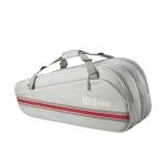 WILSON 2025 Team Tennis Racket Bag - Oats/Red, Holds up to 6 Rackets