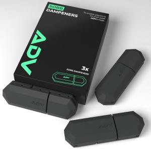 ADV Tennis Dampener with Custom Feel, Racket Shock Absorber to Reduce Vibration and Stay on The Racket, Engineered Poly-Silicone Tennis Racket Dampener, Black, Sorb 3-Pack…