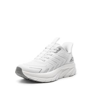 ALLSWIFIT Women's Slip On Walking Shoes Running Comfortable Tennis Breathable Non Slip Athletic Gym Workout Cross Training Fashion Sneakers,Size 8,White,SARR034W