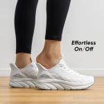 ALLSWIFIT Women's Slip On Walking Shoes Running Comfortable Tennis Breathable Non Slip Athletic Gym Workout Cross Training Fashion Sneakers,Size 8,White,SARR034W