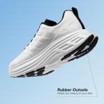 NORTIV 8 Women's Walking Shoes Cushion Running Tennis Shoes ActiveFloat Non-Slip Comfortable Breathable Workout Gym Sports Athletic Fashion Sneakers,Size 8.5,White,SNWS245W