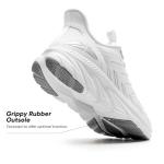 ALLSWIFIT Women's Slip On Walking Shoes Running Comfortable Tennis Breathable Non Slip Athletic Gym Workout Cross Training Fashion Sneakers,Size 8,White,SARR034W