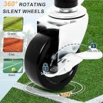 Ladkou Extra Large Tennis Ball Hopper, Holds 200 Balls, Foldable Tennis Ball Basket with Wheels & Removable Bag, Lightweight Pickleball Caddy Cart for Baseball/Softball, for Training/Teaching, Black