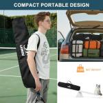 Ladkou Extra Large Tennis Ball Hopper, Holds 200 Balls, Foldable Tennis Ball Basket with Wheels & Removable Bag, Lightweight Pickleball Caddy Cart for Baseball/Softball, for Training/Teaching, Black