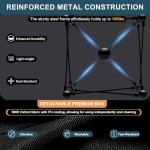 Ladkou Extra Large Tennis Ball Hopper, Holds 200 Balls, Foldable Tennis Ball Basket with Wheels & Removable Bag, Lightweight Pickleball Caddy Cart for Baseball/Softball, for Training/Teaching, Black