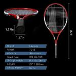 Tennis Rackets 2 Players Recreational for Beginners,Pre-Strung 27 Inch Light Adult Racquet Set for Women Men with Tennis Balls,Overgrips and Carry Bag (Red-T216)