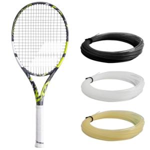 Babolat Pure Aero Lite Tennis Racquet (4" Grip) Strung with 16g White Syn Gut at Mid-Range Tension