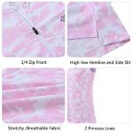 JINSHI Pink Golf Shirts for Women with Collarless Pickleball Shirts Golf Clothes Breathable Bowling Pink Medium