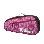 WILSON Junior Tennis Racket Bag - Holds up to 3 Rackets, Pink/Red