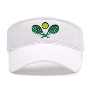 AIMASTZ Tennis Sport Embroidered Adjustable Tennis Visor, Tennis Sports Hat for Men Women,Gifts for Tennis Lovers,White