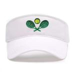 AIMASTZ Tennis Sport Embroidered Adjustable Tennis Visor, Tennis Sports Hat for Men Women,Gifts for Tennis Lovers,White