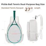 BEEYEO Tennis Bag, Professional Quilted Tennis Backpack Tennis Racket Bags for Women Men for Pickleball Tennis Badminton (White)