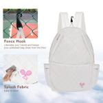 BEEYEO Tennis Bag, Professional Quilted Tennis Backpack Tennis Racket Bags for Women Men for Pickleball Tennis Badminton (White)
