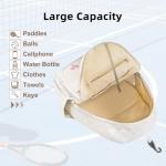 BEEYEO Tennis Bag, Professional Quilted Tennis Backpack Tennis Racket Bags for Women Men for Pickleball Tennis Badminton (White)