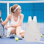 BEEYEO Tennis Bag, Professional Quilted Tennis Backpack Tennis Racket Bags for Women Men for Pickleball Tennis Badminton (White)