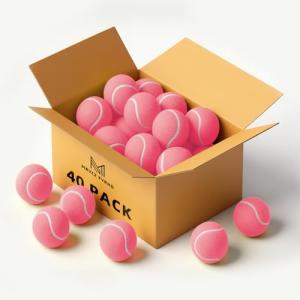 MRYCZ FYRHD Training Tennis Balls – 40 Pack Practice Balls with Mesh Bag, Great for Beginners & Dogs, Bulk Tennis Balls for Training & Play