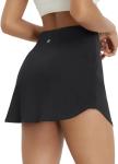 baleaf Womens Tennis Skirt Golf Skorts for Woman High Waisted with Shorts Pockets Athletic Running Black M