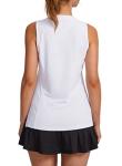 Obla Women's Sleeveless Golf Shirt V-Neck Lightweight Quick Dry Tennis Tank Tops Polo Shirts for Women(A White_M)