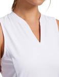Obla Women's Sleeveless Golf Shirt V-Neck Lightweight Quick Dry Tennis Tank Tops Polo Shirts for Women(A White_M)