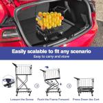 ELKCIP Multi Functional Pickleball & Tennis Ball Hopper with Wheels, 2-Tier Foldable Sports Balls Cart, Lightweight Softball Caddy, Large Capacity Baseball Basket Carrier for Training Teaching