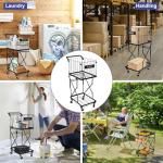 ELKCIP Multi Functional Pickleball & Tennis Ball Hopper with Wheels, 2-Tier Foldable Sports Balls Cart, Lightweight Softball Caddy, Large Capacity Baseball Basket Carrier for Training Teaching