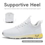 ULTIANT Golf Shoes Women Waterproof Spikeless Ladies Sport Sneakers Walking Shoes Size5-9.5(White,40)