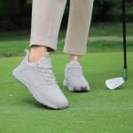 ULTIANT Golf Shoes Women Waterproof Spikeless Ladies Sport Sneakers Walking Shoes Size5-9.5(White,40)