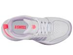 K-Swiss Women's Court Express 2 Tennis Shoe, White/Orchid Petal/Neon Blaze, 8 M