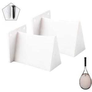 Universal Tennis Racket Holder Wall Mount - 2 Pack Storage Hooks for Tennis Rackets, Stylish Display Stand for Wall - Perfect for Garage, Bedroom, Gym, Home Decor - Ideal Tennis Gift for Players