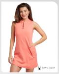 Spyder Womens Athletic Dress - Sleeveless Tennis Dress with Pockets, Quick-Dry Quarter Zip Golf Dresses for Women (S-XL), Size Medium, Peach Bud
