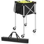 GYXZ Foldable Tennis Ball Cart Holds 180 Balls Wheeled Tennis Ball Hopper Sports Teaching Carts with Storage Bag, Light Auminum Alloy