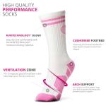 ChalkTalkSPORTS Tennis Performance Crew Socks - Crossed Racquets - Pink - Tennis Mid-Calf Socks - Adult