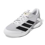 adidas Mens Adizero Ubersonic 5 Tennis, White/Black/Silver Metallic, 10.5