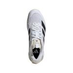 adidas Mens Adizero Ubersonic 5 Tennis, White/Black/Silver Metallic, 10.5