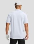 Men's Golf Shirts Dry Fit Moisture Wicking Performance Short Sleeve Collared Polo Shirts for Casual Tennis Bussiness (White, L)