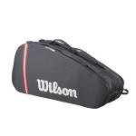 WILSON 2025 Tour Tennis Racket Bag - Black/Red/White, Holds up to 6 Rackets