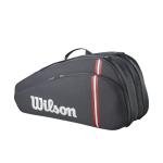 WILSON 2025 Tour Tennis Racket Bag - Black/Red/White, Holds up to 6 Rackets