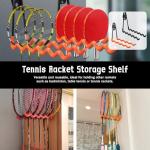 2 Pack Wall-Mounted Tennis Racket Storage Rack Display Stand, Badminton Racket Stand, Suitable for Badminton Rackets, Tennis Rackets