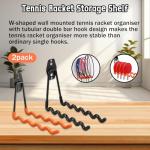 2 Pack Wall-Mounted Tennis Racket Storage Rack Display Stand, Badminton Racket Stand, Suitable for Badminton Rackets, Tennis Rackets