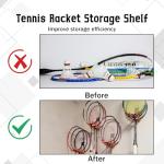 2 Pack Wall-Mounted Tennis Racket Storage Rack Display Stand, Badminton Racket Stand, Suitable for Badminton Rackets, Tennis Rackets