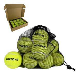 LIUTOVO 12 Pack Tennis Balls - Come with Mesh Bag for Easy Transport, Good for Beginner Training Tennis Balls Bulk, Practice Balls for Beginner, Pet Dog Playing Balls