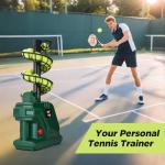 Furlihong 3819BH Portable Tennis Ball Machine – 5 Adjustable Angles, 2 Power Levels, 4 Serve Intervals, Up to 30 MPH, for All Skill Levels Training