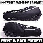 Athletico Lightweight Padded 3 Racquet Tennis Bag