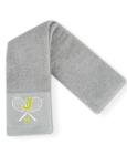 CybGene Embroidered Tennis Towel, Funny Tennis Gift for Men, Women & Lovers, Soft & Absorbent, Gray, Initial J