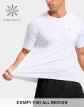 G Gradual Men's Workout Athletic T-Shirts Moisture Wicking Cooling Running Shirts Short Sleeve Performance Tee for Gym Tennis(White,L)