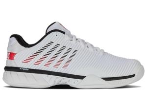 K-Swiss Men's Hypercourt Express 2 Tennis Shoe, White/Black/Mars Red, 10.5 M
