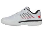 K-Swiss Men's Hypercourt Express 2 Tennis Shoe, White/Black/Mars Red, 10.5 M