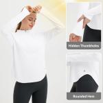 baleaf Women's Sun Shirts UPF50+ Half 1/4 Zip Shirt Rash Guard Long Sleeves SPF Lightweight Clothing UV Protection Hiking Top Ultra White L